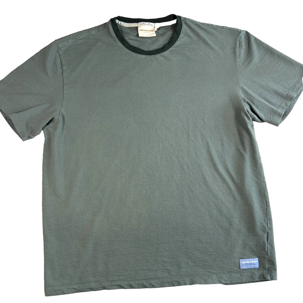 Scotch and Soda Men's Shirt Size XXL Textured Knit Green Crew Neck
